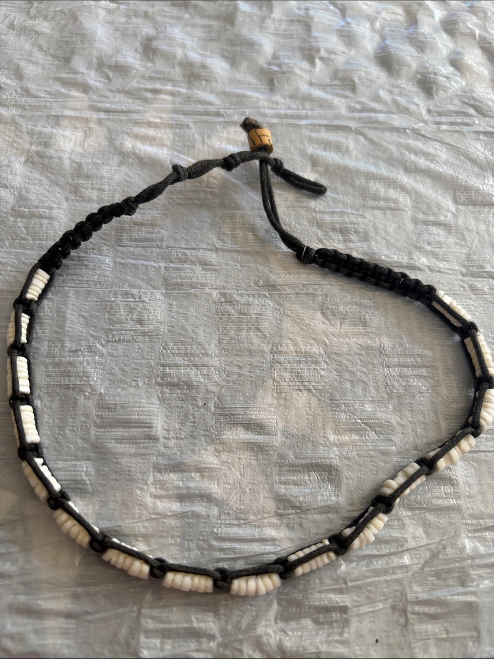Black and White Beaded Choker Necklace by